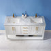 Altair Design Remi 60"" Double Bathroom Vanity Set in White and Carrara White Marble Countertop