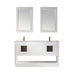 Altair Design Remi 60"" Double Bathroom Vanity Set in White and Carrara White Marble Countertop