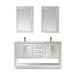 Altair Design Remi 60"" Double Bathroom Vanity Set in White and Carrara White Marble Countertop