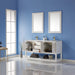 Altair Design Remi 60"" Double Bathroom Vanity Set in White and Carrara White Marble Countertop