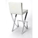 Butler Specialty Company Darcy Chrome Plated Faux Leather 28.5"" Bar Stool, White 5325411
