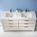 Altair Design Jackson 60"" Double Bathroom Vanity Set in White and Aosta White Composite Stone Countertop