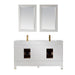Altair Design Jackson 60"" Double Bathroom Vanity Set in White and Aosta White Composite Stone Countertop