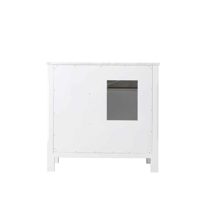 Altair Design Maribella 36"" Single Bathroom Vanity Set in White and Carrara White Marble Countertop