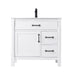 Altair Design Maribella 36"" Single Bathroom Vanity Set in White and Carrara White Marble Countertop