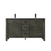 Altair Design Maribella 60"" Double Bathroom Vanity Set in Rust Black and Carrara White Marble Countertop