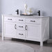 Altair Design Maribella 60"" Double Bathroom Vanity Set in White and Carrara White Marble Countertop