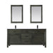 Altair Design Maribella 72"" Double Bathroom Vanity Set in Rust Black and Carrara White Marble Countertop