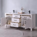 Altair Design Maribella 72"" Double Bathroom Vanity Set in White and Carrara White Marble Countertop