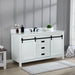 Altair Design Kinsley 60"" Single Bathroom Vanity Set in White and Carrara White Marble Countertop