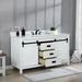Altair Design Kinsley 60"" Single Bathroom Vanity Set in White and Carrara White Marble Countertop
