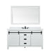 Altair Design Kinsley 60"" Single Bathroom Vanity Set in White and Carrara White Marble Countertop