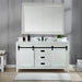 Altair Design Kinsley 60"" Single Bathroom Vanity Set in White and Carrara White Marble Countertop