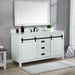Altair Design Kinsley 60"" Single Bathroom Vanity Set in White and Carrara White Marble Countertop
