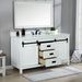 Altair Design Kinsley 60"" Single Bathroom Vanity Set in White and Carrara White Marble Countertop