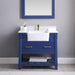 Altair Design Georgia 36"" Single Bathroom Vanity Set in Jewelry Blue and Aosta White Composite Stone Top with White Farmhouse Basin