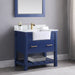 Altair Design Georgia 36"" Single Bathroom Vanity Set in Jewelry Blue and Aosta White Composite Stone Top with White Farmhouse Basin