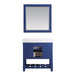 Altair Design Georgia 36"" Single Bathroom Vanity Set in Jewelry Blue and Aosta White Composite Stone Top with White Farmhouse Basin