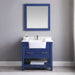 Altair Design Georgia 36"" Single Bathroom Vanity Set in Jewelry Blue and Aosta White Composite Stone Top with White Farmhouse Basin