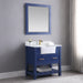 Altair Design Georgia 36"" Single Bathroom Vanity Set in Jewelry Blue and Aosta White Composite Stone Top with White Farmhouse Basin