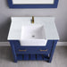 Altair Design Georgia 36"" Single Bathroom Vanity Set in Jewelry Blue and Aosta White Composite Stone Top with White Farmhouse Basin