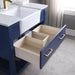 Altair Design Georgia 36"" Single Bathroom Vanity Set in Jewelry Blue and Aosta White Composite Stone Top with White Farmhouse Basin