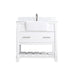 Altair Design Georgia 36"" Single Bathroom Vanity Set in White and Aosta White Composite Stone Top with White Farmhouse Basin