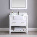 Altair Design Georgia 36"" Single Bathroom Vanity Set in White and Aosta White Composite Stone Top with White Farmhouse Basin