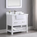 Altair Design Georgia 36"" Single Bathroom Vanity Set in White and Aosta White Composite Stone Top with White Farmhouse Basin