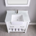 Altair Design Georgia 36"" Single Bathroom Vanity Set in White and Aosta White Composite Stone Top with White Farmhouse Basin