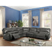 Acme Furniture Saul Power Motion Sectional Sofa in Gray Leather-Aire 53745