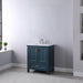Altair Design Isla 30"" Single Bathroom Vanity Set in Classic Blue and Carrara White Marble Countertop