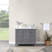 Altair Design Isla 42"" Single Bathroom Vanity Set in Gray and Aosta White Composite Stone Countertop