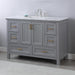 Altair Design Isla 48"" Single Bathroom Vanity Set in Gray and Carrara White Marble Countertop