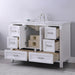 Altair Design Isla 48"" Single Bathroom Vanity Set in White and Carrara White Marble Countertop
