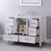 Altair Design Isla 48"" Single Bathroom Vanity Set in White and Carrara White Marble Countertop