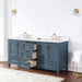 Altair Design Isla 72"" Double Bathroom Vanity Set in Classic Blue and Aosta White Composite Stone Countertop