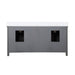Altair Design Isla 72"" Double Bathroom Vanity Set in Gray and Aosta White Composite Stone Countertop