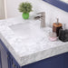 Altair Design Jardin 36"" Single Bathroom Vanity Set in Jewelry Blue and Carrara White Marble Countertop