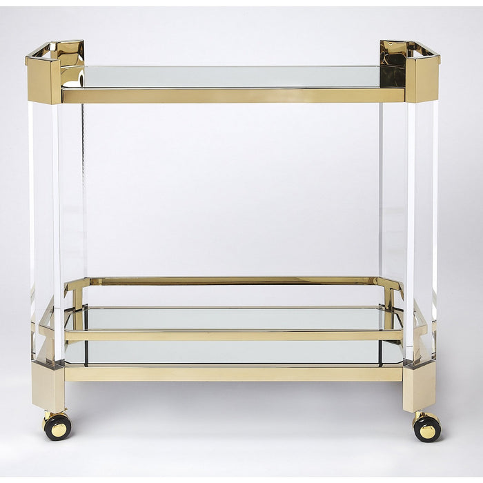 Butler Specialty Company Charlevoix Acrylic & Serving Cart, Gold 5408335