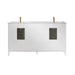 Altair Design Sutton 60"" Double Bathroom Vanity Set in White and Carrara White Marble Countertop