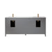 Altair Design Sutton 72"" Double Bathroom Vanity Set in Gray and Carrara White Marble Countertop