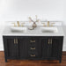 Altair Design Hadiya 60"" Double Bathroom Vanity Set in Black Oak with Aosta White Composite Stone Countertop