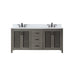 Altair Design Hadiya 72"" Double Bathroom Vanity Set in Gray Pine with Aosta White Composite Stone Countertop