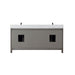 Altair Design Hadiya 72"" Double Bathroom Vanity Set in Gray Pine with Aosta White Composite Stone Countertop