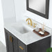 Altair Design Gazsi 36"" Single Bathroom Vanity Set in Brown Oak with Grain White Composite Stone Countertop