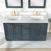 Altair Design Gazsi 60"" Double Bathroom Vanity Set in Classic Blue with Grain White Composite Stone Countertop