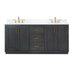 Altair Design Gazsi 72"" Double Bathroom Vanity Set in Brown Oak with Grain White Composite Stone Countertop