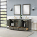 Altair Design Monna 72"" Double Bathroom Vanity Set in Gray Pine with Aosta White Composite Stone Countertop
