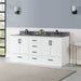 Altair Design Monna 72"" Double Bathroom Vanity Set in White with Concrete Grey Composite Stone Countertop